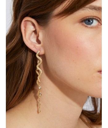 TEXTURED SNAKE AND DIAMONDS EARRING Comparez et commandez 