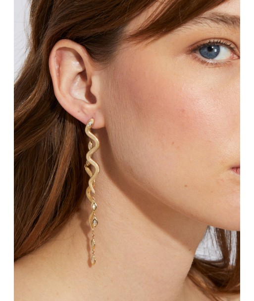 TEXTURED SNAKE AND DIAMONDS EARRING Comparez et commandez 