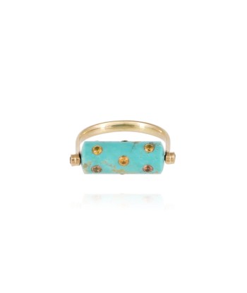 LEA TURQUOISE AND YELLOW SAPPHIRE TUBE RING de technologie