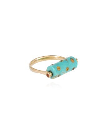 LEA TURQUOISE AND YELLOW SAPPHIRE TUBE RING de technologie