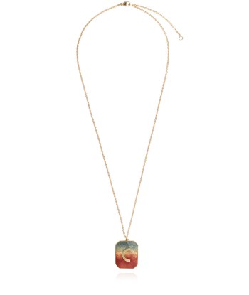 SUNSET C ENAMEL ALPHABET NECKLACE de pas cher