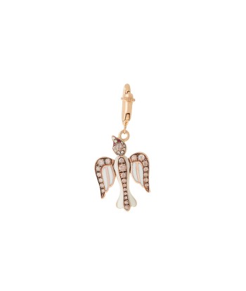 ROSE GOLD, DIAMOND AND IVORY ENAMEL DOVE CHARM Economisez 