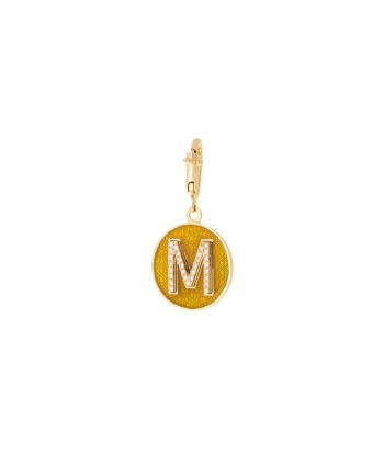 CHARM LETTER M YELLOW GOLD, DIAMONDS AND YELLOW ENAMEL français