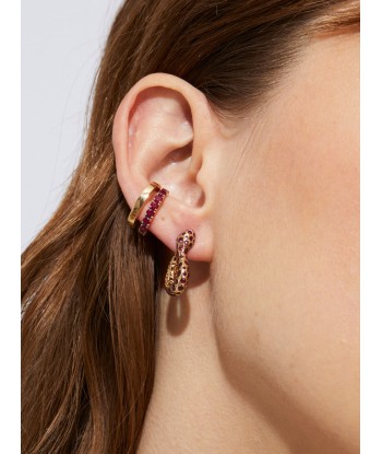 YELLOW GOLD AND RUBY CUFF EARRING paiement sécurisé