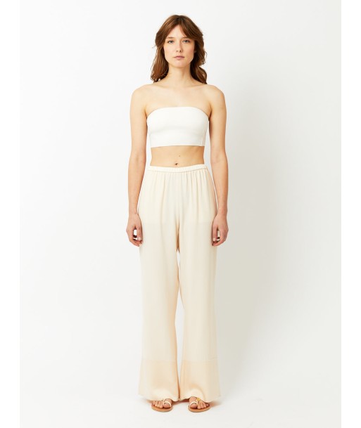 IVORY FLARED SATIN PANTS Comparez et commandez 