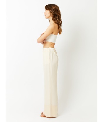 IVORY FLARED SATIN PANTS Comparez et commandez 