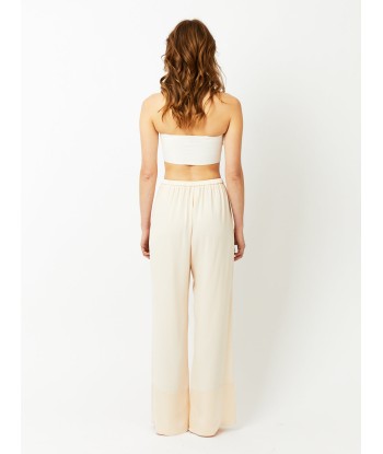 IVORY FLARED SATIN PANTS Comparez et commandez 