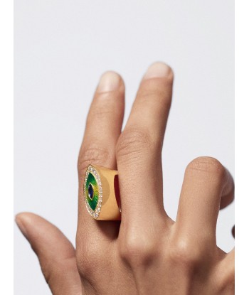 EVIL EYE METRIC GREEN RING solde