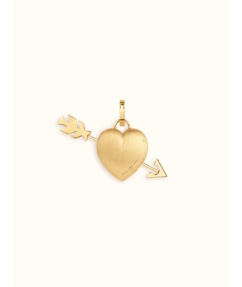 GOLD AND DIAMOND DRILLED HEART PENDANT pas cher