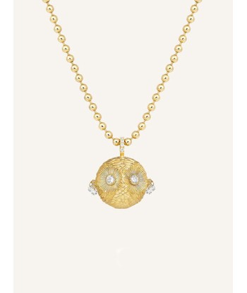 YELLOW GOLD AND DIAMOND OWL PENDANT Profitez des Offres !