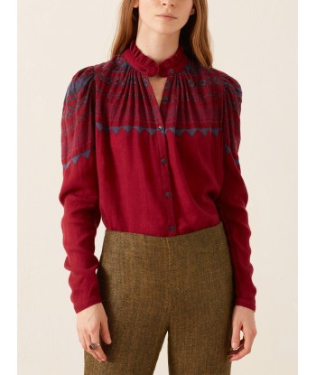 ARTEMIS PLUM FAIRISLE SHIRT l'achat 