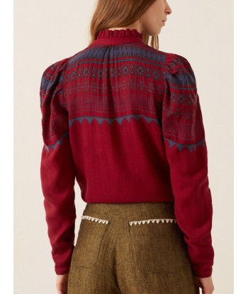 ARTEMIS PLUM FAIRISLE SHIRT l'achat 