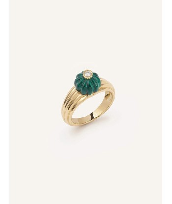 GELATO MALACHITE AND DIAMOND RING Véritable concentré