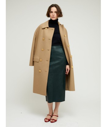 MAC PRESSED WOOL TAN COAT pas chere