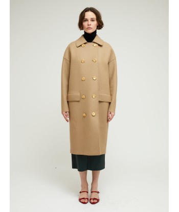 MAC PRESSED WOOL TAN COAT pas chere