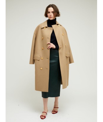 MAC PRESSED WOOL TAN COAT pas chere