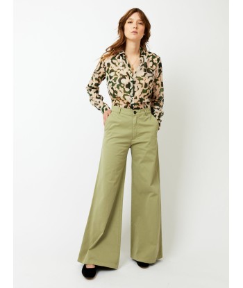 OLIVE COTTON WIDE PANTS la livraison gratuite