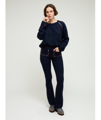 NAVY CASHMERE LEGGINGS brillant des détails fins