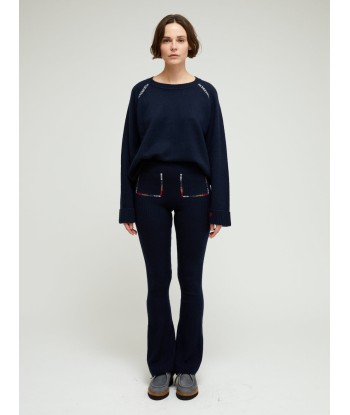 NAVY CASHMERE LEGGINGS brillant des détails fins