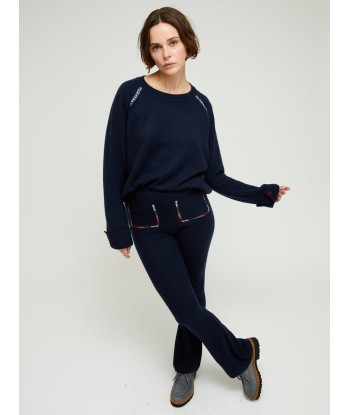 NAVY CASHMERE LEGGINGS brillant des détails fins