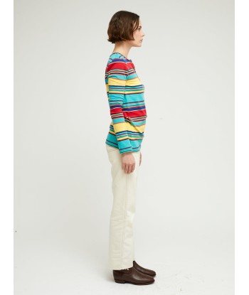 YELLOW, TURQUOISE AND RED STRIPED SKIN T-SHIRT sur le site 