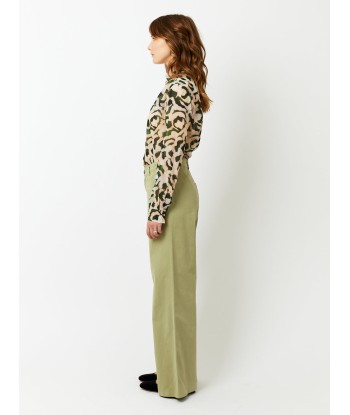 OLIVE COTTON WIDE PANTS la livraison gratuite