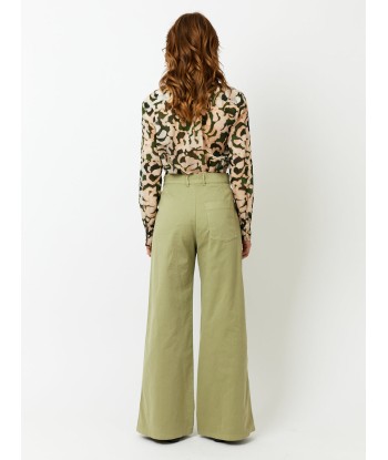 OLIVE COTTON WIDE PANTS la livraison gratuite