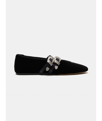 CLAUDIA BLACK SUEDE BALLERINAS solde