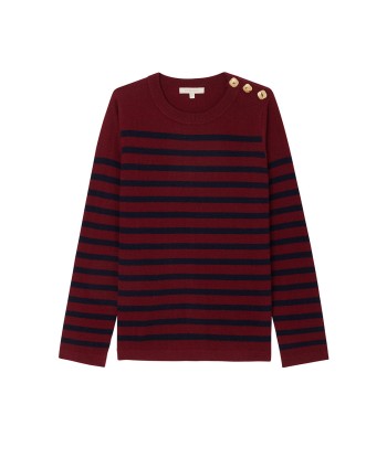 THEO STRIPED VELVET & NAVY SWEATER Le MVP de beaucoup