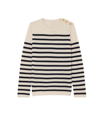 THEO STRIPED SWEATER ANTIQUE WHITE & NAVY les ligaments