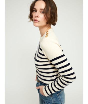 THEO STRIPED SWEATER ANTIQUE WHITE & NAVY les ligaments