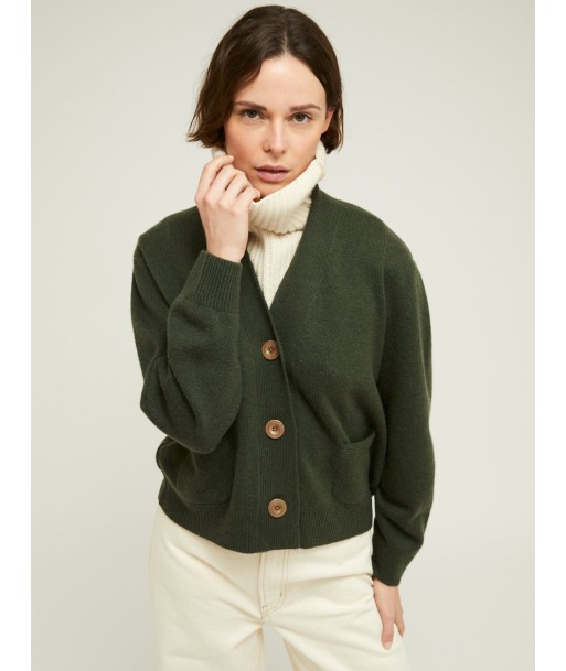 CARDIGAN LOU MILITARY GREEN est présent 