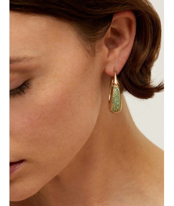 EMERALD FOAM EARRINGS Paris Déstockage Promo