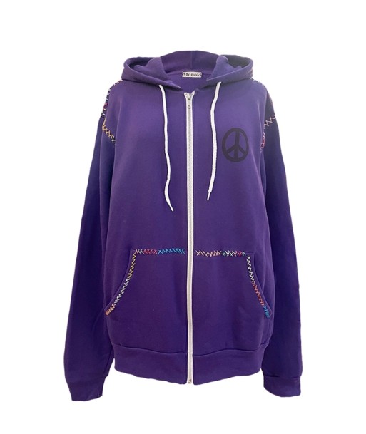 SWEAT TAROT ZIP À CAPUCHE VIOLET Paris Déstockage Promo