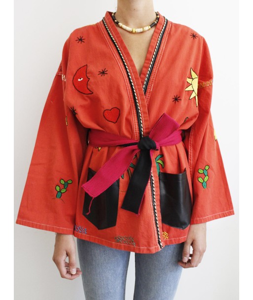 KIMONO MEXICAIN ROUGE Pour