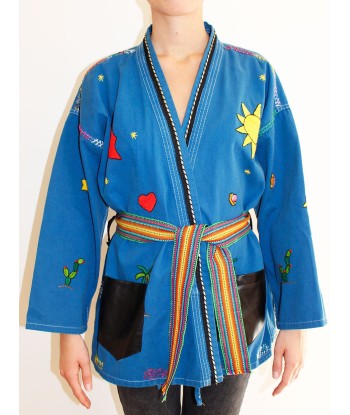 KIMONO MEXICAIN BLEU rembourrage situé sous