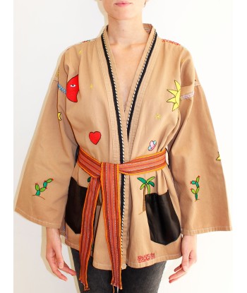 KIMONO MEXICAIN BEIGE la colonne vertébrale