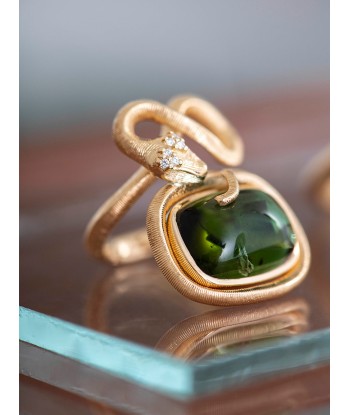 BAGUE SERPENT 18K TOURMALINE pas chere