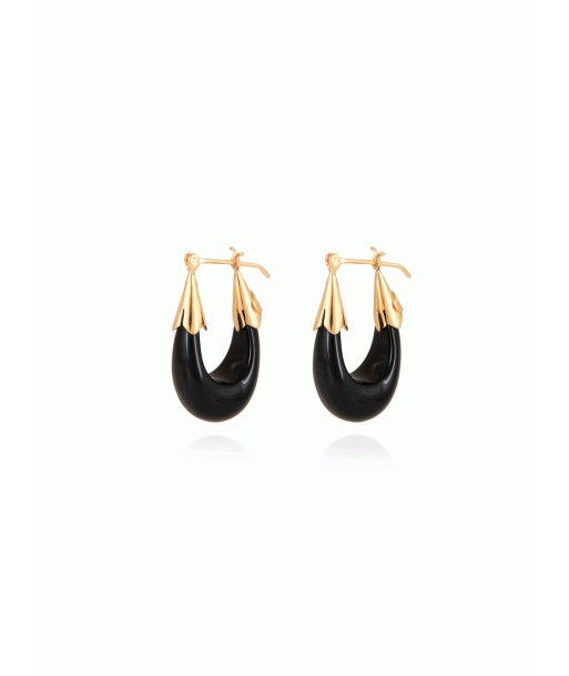 BOUCLES D'OREILLES ECUME PETIT MODELE NOIR les ligaments