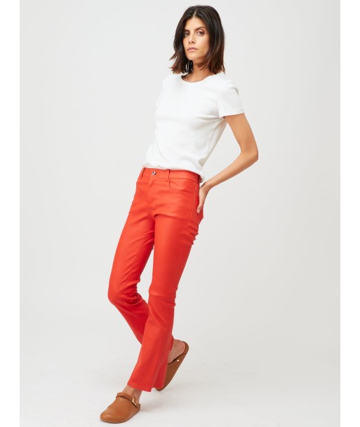 PANTALON DEAN CUIR PLONGÉ ROUGE commande en ligne