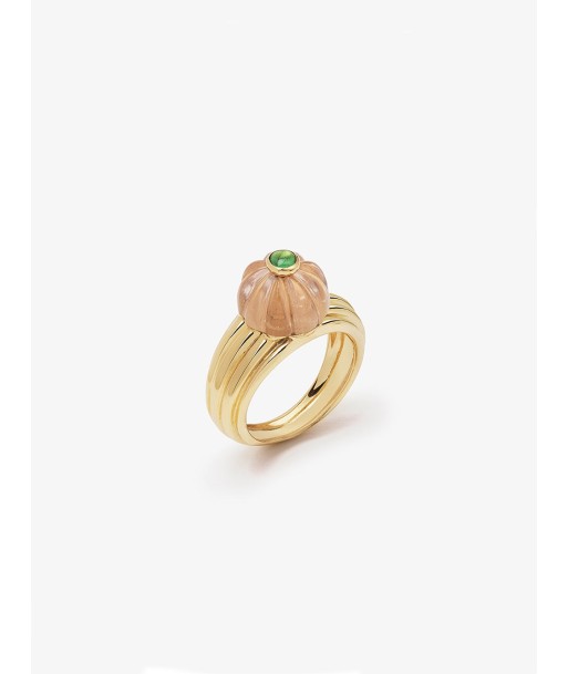 BAGUE GELATO QUARTZ ROSE ET TSAVORITE À commander