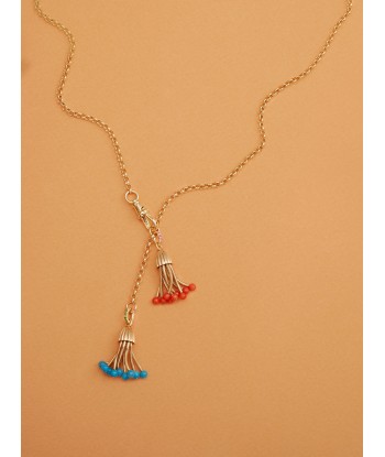 COLLIER JASERON & POLPO TURQUOISE ET CORAIL Livraison rapide