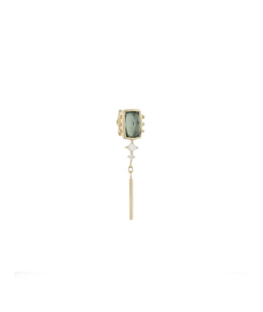 BOUCLE D'OREILLE STUD TOURMALINE VERTE votre