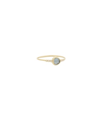 BAGUE AQUAMARINE & DIAMANTS pas cher 