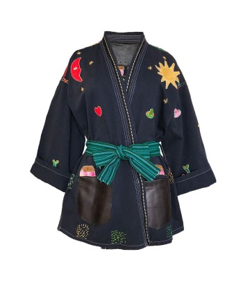 KIMONO MEXICAIN NAVY Paris Déstockage Promo