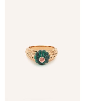 BAGUE GELATO OR ROSE MALACHITE ET TOURMALINE 2024