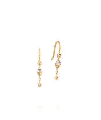 BOUCLES D'OREILLES MOONSTONE AND DIAMONDS SLEEPERS outlet