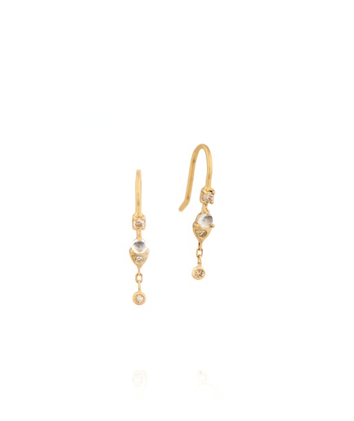 BOUCLES D'OREILLES MOONSTONE AND DIAMONDS SLEEPERS outlet