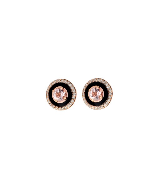 BOUCLE D'OREILLE DIAMANTS & EMAIL & MORGANITE Livraison rapide