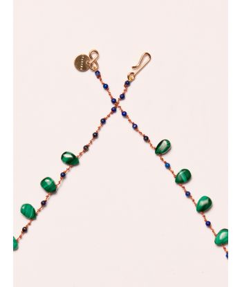 COLLIER BONVIEW MALACHITE ET LAPIS LAZULI s'inspire de l'anatomie humaine